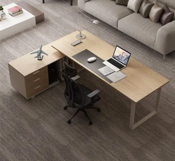 Bàn Giám Đốc Hiện Đại Chân Sắt Chữ U Yếm Ngắn 1m6 – BGDVP53