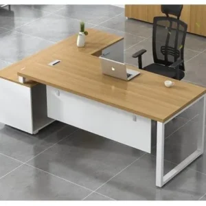 Bàn Giám Đốc Hiện Đại Chân Sắt Liền Tủ Phụ 1m6 – BGDVP57