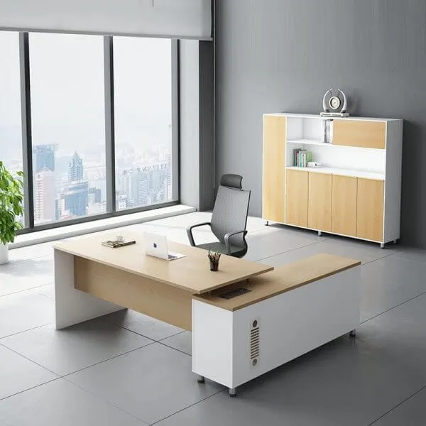 Bàn Giám Đốc Liền Tủ Phụ 1m6 – BGDVP58