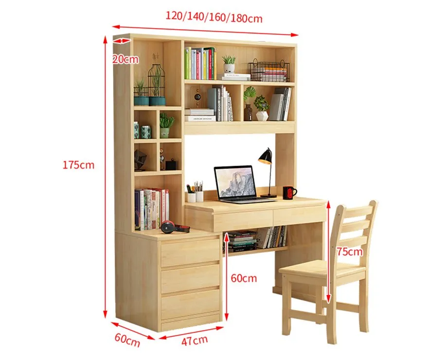 Bàn Học Liền Giá Sách - BHSVP14