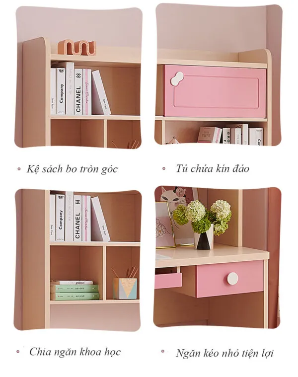 Bộ Bàn Học Đẹp Cho Bé Gái - BHSVP17