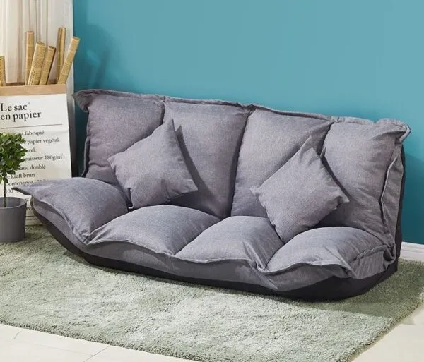 Sofa giường bệt đệm mút bọc vải nỉ xám - SGVP07