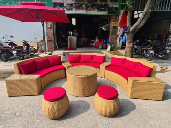 Bộ Bàn Ghế Cafe Trứng Giả Mây - BGCVP02