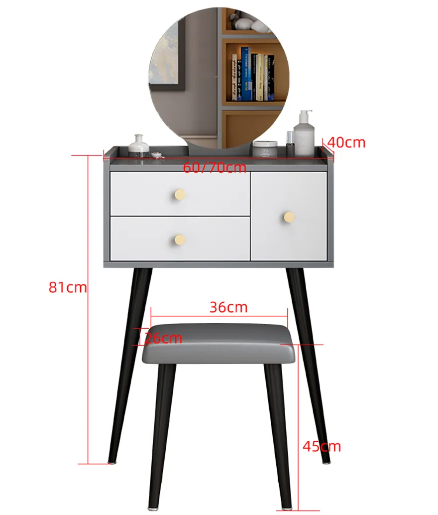Bàn Phấn Nhỏ Gọn Gương Tròn - BTDVP10