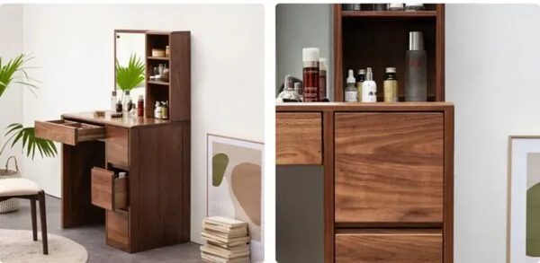Bàn Phấn Gỗ MDF Gương Vuông - BTDVP02