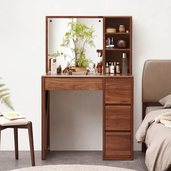 Bàn Phấn Gỗ MDF Gương Vuông - BTDVP02