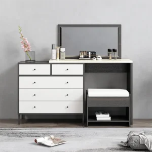 Bàn Phấn Liền Tủ Để Đồ Gương Hình Chữ Nhật - BTDVP25