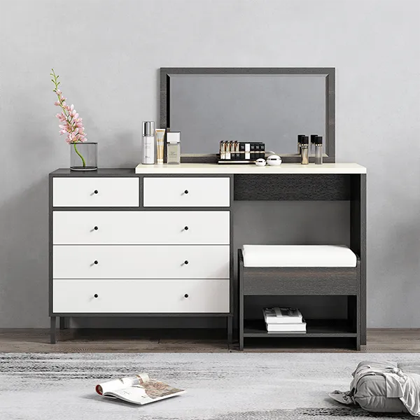 Bàn Phấn Liền Tủ Để Đồ Gương Hình Chữ Nhật - BTDVP25