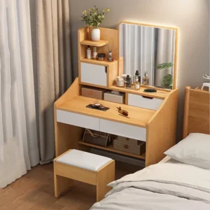 Bàn Phấn Trang Điểm Gương Vuông Có Đèn LED - BTDVP14