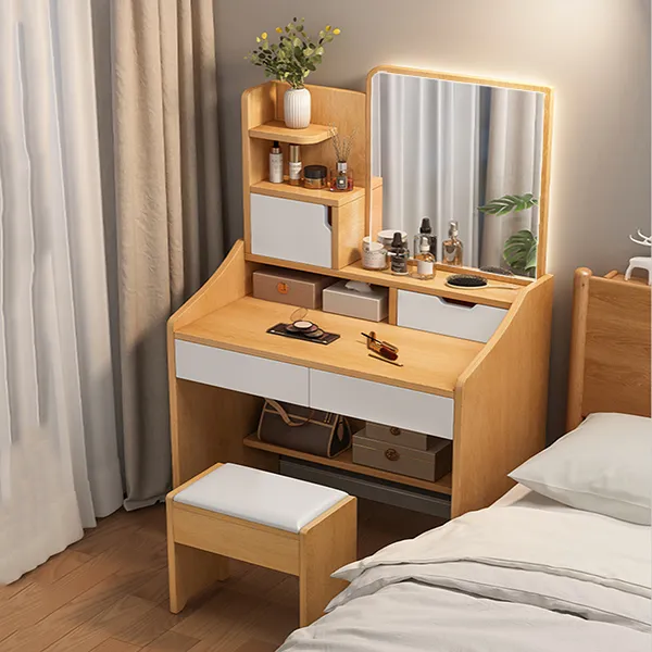 Bàn Phấn Trang Điểm Gương Vuông Có Đèn LED - BTDVP14