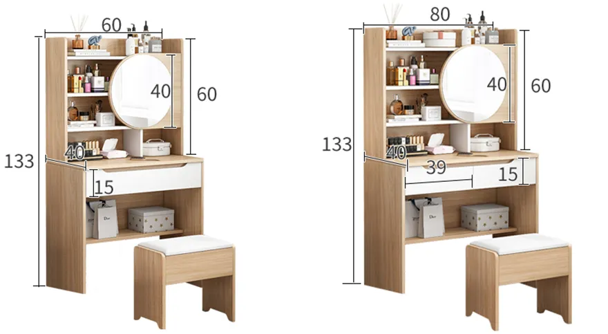 Bàn Trang Điểm Gương Treo Hình Tròn - BTDVP21