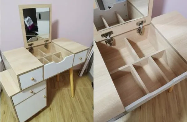 Bàn Trang Điểm Gương Lật Liền Hộc Tủ - BTDVP19