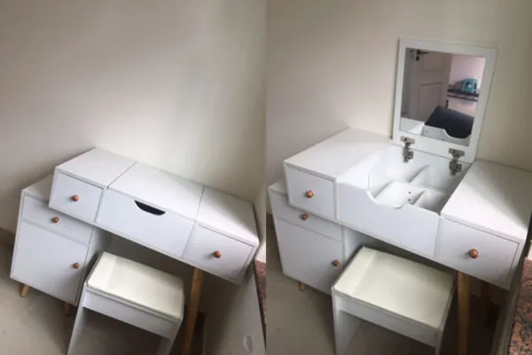 Bàn Trang Điểm Gương Lật Liền Hộc Tủ - BTDVP19