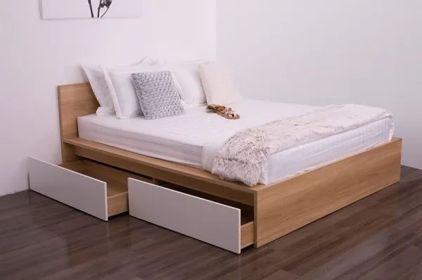 Giường Ngủ Đôi Gỗ MDF Có Hộc Kéo - GNVP27