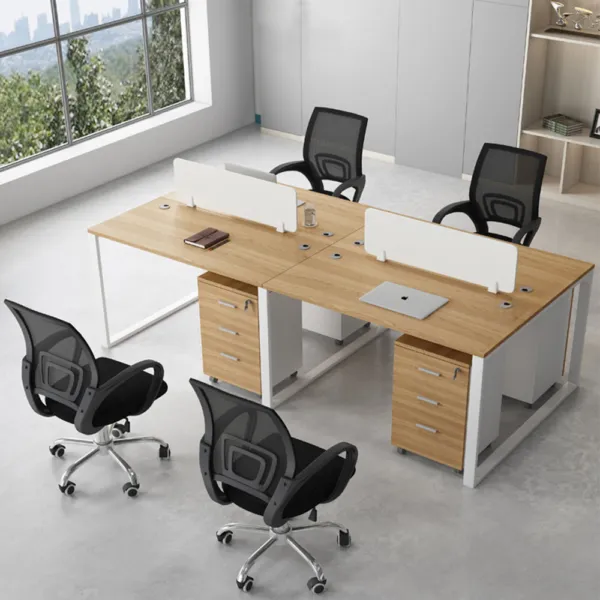 Module Bàn Làm Việc 4 Người Vách Ngăn Mica – CBLVVP02
