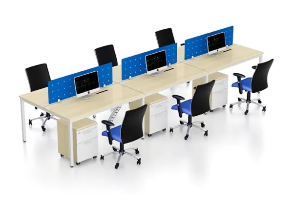 Module Bàn Làm Việc 6 Người Vách Ngăn Sắt – CBLVVP09