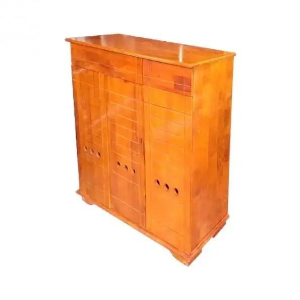 Tủ Giày 3 Cánh 5 Tầng Gỗ Cao Su - TGVP05
