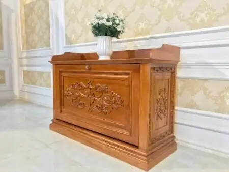 Tủ Giày Gỗ Gõ Đỏ Cánh Lật Thông Minh - TGVP19