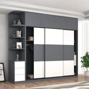 Tủ Quần Áo 3 Cánh Lùa Màu Ghi Trắng - TQAVP24