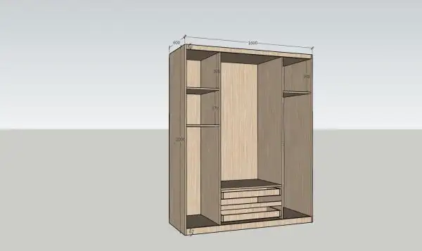 Tủ Quần Áo 3 Buồng 4 Cánh - TQAVP03
