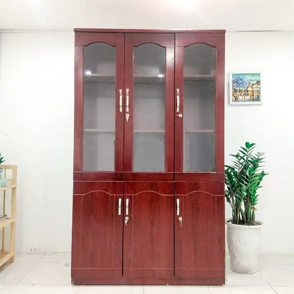 Tủ Tài Liệu Gỗ MDF 3 Cánh Kính - THSGVP12