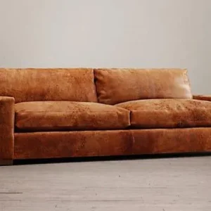 Sofa Da Lộn Màu Nâu Cafe Sang Trọng - SDVP04
