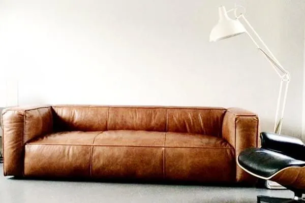 Sofa Da Lộn Màu Nâu Cafe Sang Trọng - SDVP04