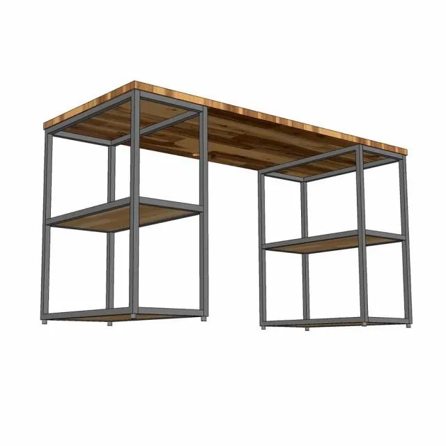 Bàn Làm Việc Khung Sắt Liền Kệ 1m4 - BLVVP76