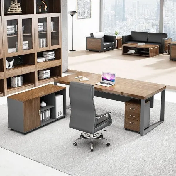 Bàn Giám Đốc Hiện Đại Kèm Tủ Phụ 1m6 - BGDVPXP02