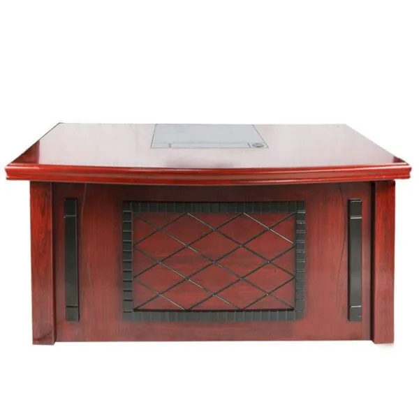 Bàn Giám Đốc Yếm Đen Kẻ Sọc Chéo 1m6 - BGDVPXP05