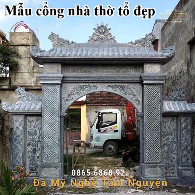 Cổng đá nhà thờ tổ đẹp