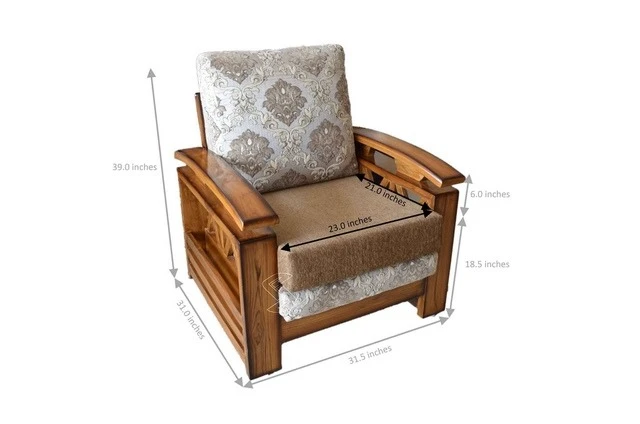 Ảnh 1: Kích thước ghế sofa gỗ 1 chỗ ngồi