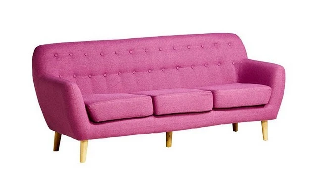 Ảnh 6: Sofa 3 chỗ bọc nỉ màu hồng