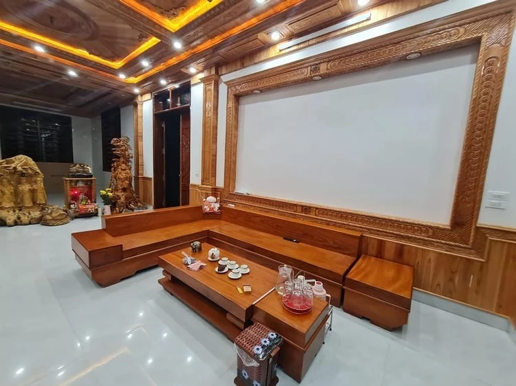 Bộ Sofa góc được làm từ gỗ Đỏ - SGVP13