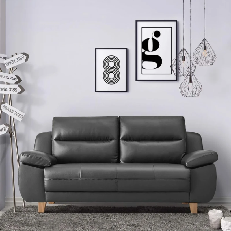 Ghế sofa da PU màu xám