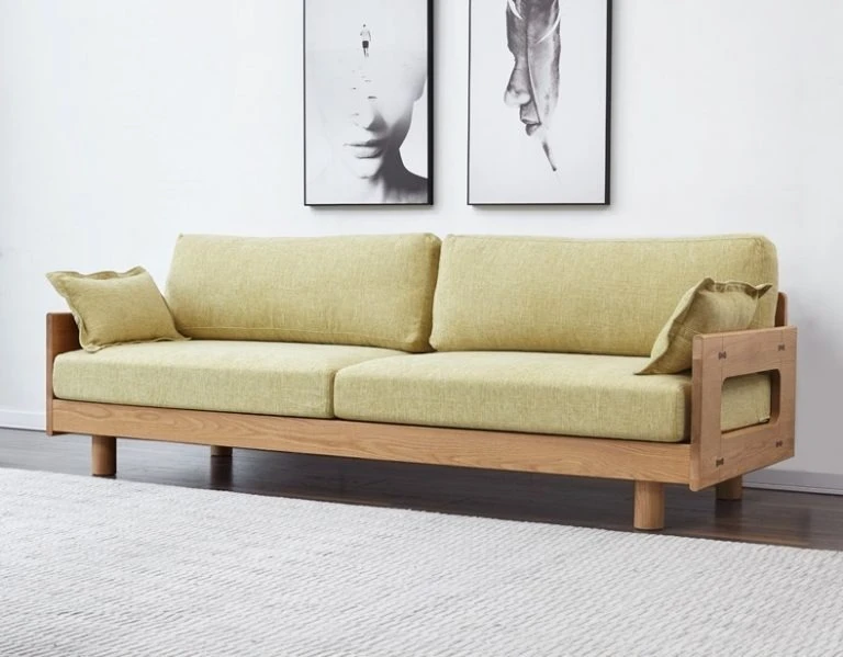 Mẫu sofa văng bọc vải nỉ thô đẹp