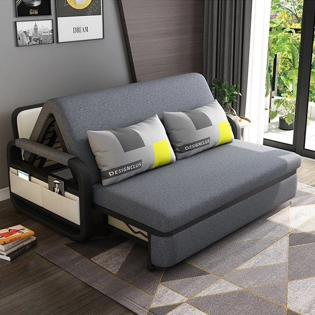 Thiết kế giường thông minh gấp gọn tạo thành ghế sofa thư giãn trong phòng ngủ