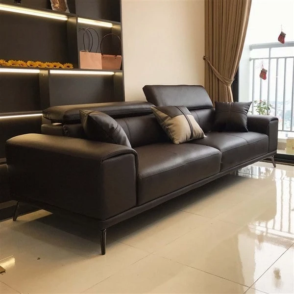 Mẫu sofa bọc da tự nhiên sang trọng