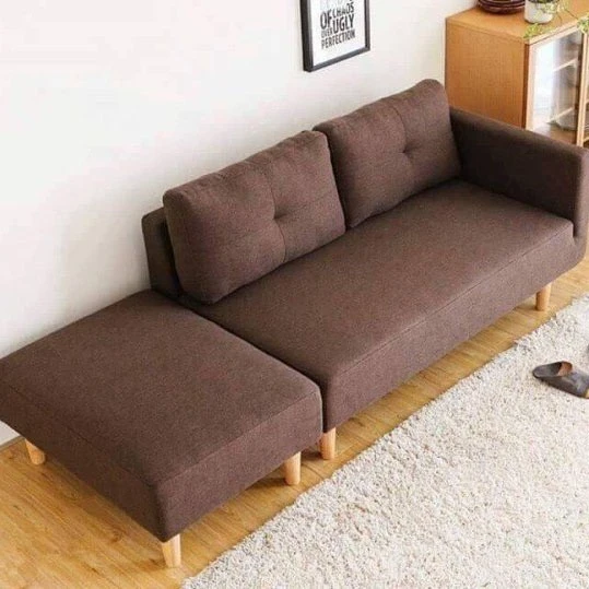 Ghế sofa nỉ thô sợi gai màu nâu - SNVP12